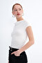Kayık Yaka Yanı Ruched T-Shirt P0653 - 6