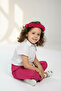 Girl's Fuchia Viscose Elasticated Pocket Ruffle Pants 9235 - 4