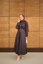 Women's Ornamental Stitching Detail Belt Piece Dress Plum