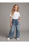 Girl's Wide-Leg Jeans with Heart and Flower Detail - 5