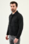 Düz Slim Fit Shirt Collar Bag Pocketed Spring Men's Coat Black - 39661.26Y - 5