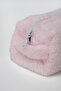 Plush Fur-Trimmed Large Size Inside K Quilted I Makeup C Bag I Powder Pink - 4