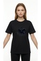 Women's Oversized T-Shirt Black Horse Printed White – Crew Neck, 100% Cotton Compact T-Shirt - 6