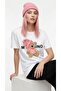 Women's Oversized T-Shirt Bear Printed – Crew Neck, 100% Cotton Compact T-Shirt - 4