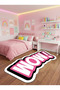 Non-Slip Sole Asymmetrical Pattern Machine Made Washable Young Girl's Room Rug 80X200 - 2