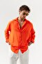 Corelino Basic Long Sleeve Linen Fabric Oversized Shirt - 3