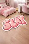 Non-Slip Sole Asymmetrical Pattern Machine Made Washable Young Girl's Room Rug 60X150
