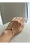 Gold Color Heart Detailed Thin Chain Women's Shahmeran Bracelet - 2