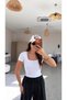 White Square Collar Basic Cotton Pack Cropped Tshirt - 2