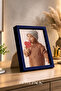إطار صورة مكتبي بإطار خشبي أزرق سميك مقاس 21 × 30 سم، إطار صورة، أزرق