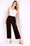 Women's Plus Size Brown, Elastic Waist, Wide Leg Crepe Pants 65N39373 - 4