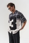 Number 3 Apaş Collar Short Sleeve Oversized Shirt - 3