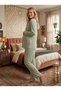 New Season Green Maternity Long Sleeve Buttoned Design 100% Cotton Pajama Set - 2
