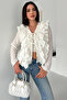 Women's Ruffle Detail Tie-Up Blouse – Stylish Long Sleeve Ruffled Blouse - 5