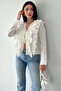 Women's Ruffle Detail Tie-Up Blouse – Stylish Long Sleeve Ruffled Blouse - 6