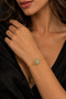 Steel Bracelet with Zircon Stone and Evil Eye Bead Details
