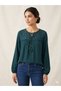 Lace Detail Shile Fabric Blouse - 2