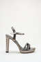Platinum Stone Platform High Heel Evening Dress Women's Sandals - Stylish Wedding Guest Evening Shoes - 4