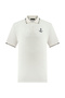 Men's White Embroidered Polo Collar T-Shirt - 5