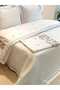 طقم P قماش بيكي أبيض مطرز
