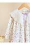 Girl's Floral Print Ribbon Detailed Dress for Eid and Special Occasion Party - 3