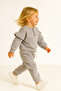 Girl's Ruffle Shoulder Detail Tracksuit Set – Buttoned Pocketed Sweatshirt and Jogger Pants Bottoms 2-Piece Set - 2