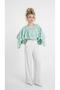 Women's Design Mint Blouse with Flywheel Detail - 2
