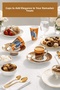 Ramazana Special Coffee Cup Set for 2 People + Gold Color 2-Tier Presentation Stand Set |   Stylish Coffee Presentation - 4