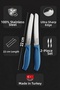 Set of 2 Ultra Sharp Serrated Blades, Blue 22 cm 100% Guaranteed Stainless Steel - 2