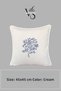 Marin Embroidered Table Runner 145X40 and 45X45 Cushion Set Seaweed Pattern Water-Repellent Outdoor K Linen Boat Garden - 6