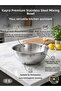 Stainless Steel Mixing Bowl - Inner Size C Striped Dough Kneading and Salad Bowl