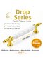Damla Luxury Polymer Furniture Handle 128 mm White-Gold 20 Pieces Kitchen Cabinet Drawer Wardrobe Handle