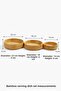 Set of Bamboo Serving Bowls 22-18-14 cm Natural Bamboo Snack Breakfast Sauce Bowl - 3