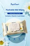 Disposable Wet Toilet Paper 44 Pack with Vitamin E and Chamomile Alcohol-Free Ph Balanced Moist