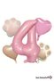 4 Year Old Birthday Party Decoration Set Number Heart Paw Foil Balloon