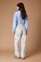 Çok Renkli DÖKÜMLÜ Çiçek Baskılı %100 Pamuk Yüksek Bel Wide Leg Jeans TWOSS26JE00222 - 4