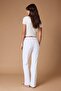 Beyaz Yüksek Bel Comfort/Esnek İspanyol Paça Flare Jeans TWOAW26JE00047 - 4