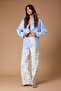 Çok Renkli DÖKÜMLÜ Çiçek Baskılı %100 Pamuk Yüksek Bel Wide Leg Jeans TWOSS26JE00222 - 2