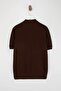 Kahverengi Regular Kesim Dokulu Yumuşak Triko Polo Yaka T-shirt TMNSS26PO00023 - 6