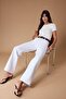 Beyaz Yüksek Bel Wide Leg Geniş Paça %100 Pamuk Non-Stretch Jeans TWOSS24JE00140 - 2