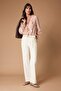 Ekru Zincir Kemer Detaylı Yüksek Bel Az Esnek Wide Leg Jeans TWOSS26JE00186