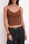 Kahverengi Fitted/Vücuda Oturan Havuz Yaka Dantel Detaylı Crop Dokulu Örme Bluz TWOSS26BZ00160 - 3