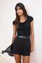 Black Fitted/V-Neck Tie Detailed Soft Knitted Blouse Twoss26Bz00479