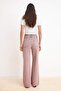 Pembe Yüksek Bel Wide Leg Geniş Paça %100 Pamuklu Jeans TWOSS26JE00175 - 4