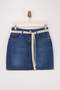 Teen Mavi Orta Bel Dantel Kemerli Mini Denim Etek TWOSS26ET00098 - 5