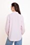 Pembe Çizgili Nakış Detaylı Oversize Gömlek TWOSS26GO00116 - 4