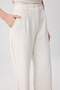 Ekru Yüksek Bel Wide Leg/Geniş Paça Pilili Dokuma Kumaş Pantolon TWOAW21PL0076 - 6
