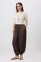Brown Satin Crushed Shalwar Trousers Twoss26Pl00018 - 2