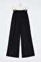 Siyah Wide Leg/Geniş Paça Normal Bel Aksesuar Detaylı Esnek Örme Eşofman Altı TWOSS26EA00001 - 5