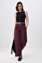 Bordo Gabardin Kalın Yumuşak Tuşeli Barrel Pantolon TWOSS26PL00084 - 5